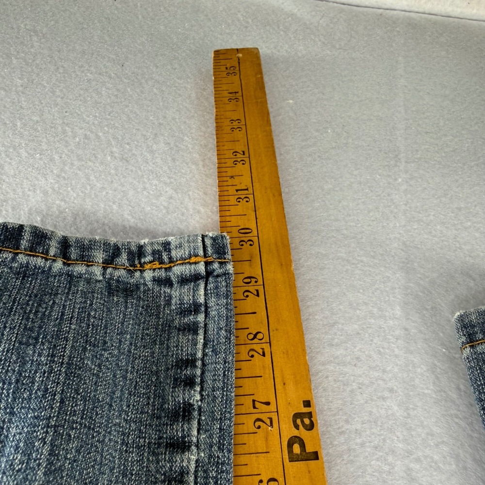 Vtg Y2K Jordache Lo-Rise Flare Jeans Womens Blue Denim Bootcut Diagonal Seam 28" - Picture 7 of 10